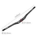 Ghi đông xe đạp đường trường sợi carbon nguyên chất TOSEEK, kích thước: 620mm (mờ), 620mm