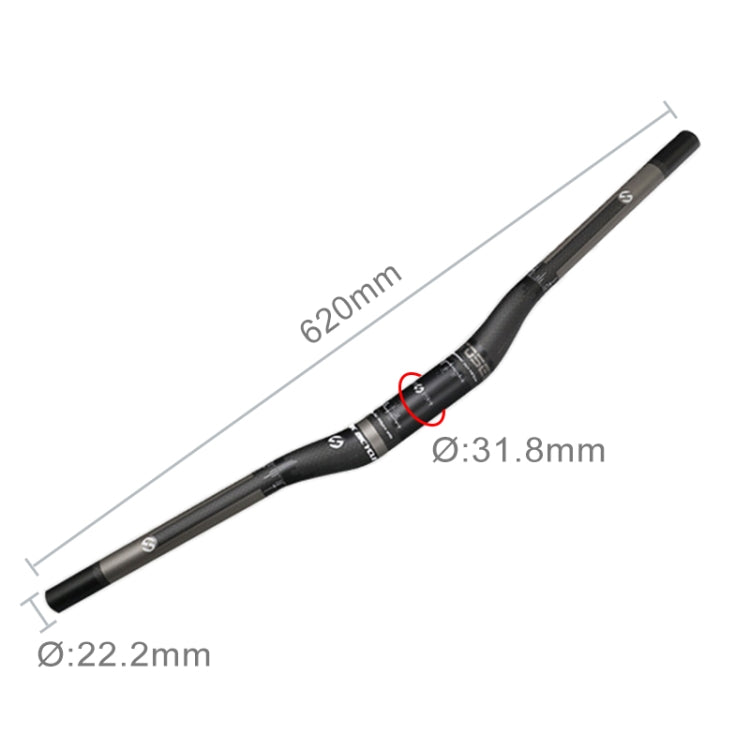 Ghi đông xe đạp đường trường sợi carbon nguyên chất TOSEEK, kích thước: 620mm (mờ), 620mm