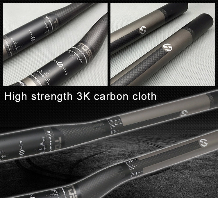 Ghi đông xe đạp đường trường sợi carbon nguyên chất TOSEEK, kích thước: 620mm (mờ), 620mm