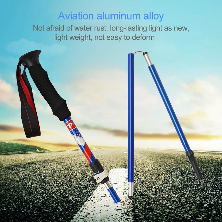 Gậy leo núi hợp kim nhôm gập gọn 5 khớp, chiều dài gập: 35CM (Đen), chiều dài gập: 35CM (Xanh lá), chiều dài gập: 35CM (Xanh dương), chiều dài gập: 35CM (Đỏ)