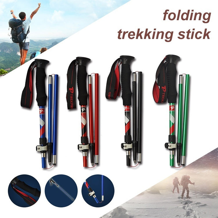 Gậy leo núi hợp kim nhôm gập gọn 5 khớp, chiều dài gập: 35CM (Đen), chiều dài gập: 35CM (Xanh lá), chiều dài gập: 35CM (Xanh dương), chiều dài gập: 35CM (Đỏ)