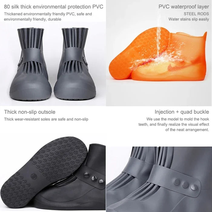 Bao giày chống nước PVC thời trang tích hợp đế dày chống trượt Kích thước: 38-39, Kích thước: 38-39