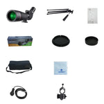 Kính đơn phóng đại zoom quan sát ban đêm độ phân giải cao HTK-72 20x-60x dùng cho cắm trại ngoài trời quan sát chim có chân đế, 20 x 60