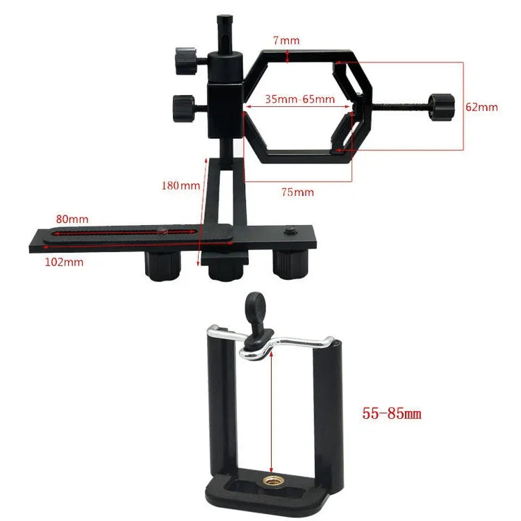 Chân đế chụp ảnh kính thiên văn Datyson 5P0010L, tiêu chuẩn + 2 giá đỡ điện thoại, tiêu chuẩn + 2 giá đỡ điện thoại