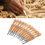 Bộ 12 dao đục gỗ WLXY / Bộ dao đục cơ bản cho làm thủ công, con dấu cao su, dụng cụ cầm tay WL-9330