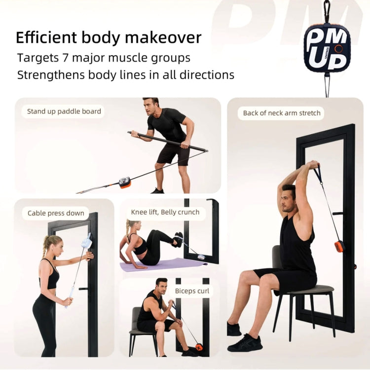 Unitree bơm tập gym tại nhà di động máy cáp điều chỉnh lực 4.4-44lbs, bơm (xanh đậm), bơm (xanh cam), bơm (trắng), bơm (hồng)