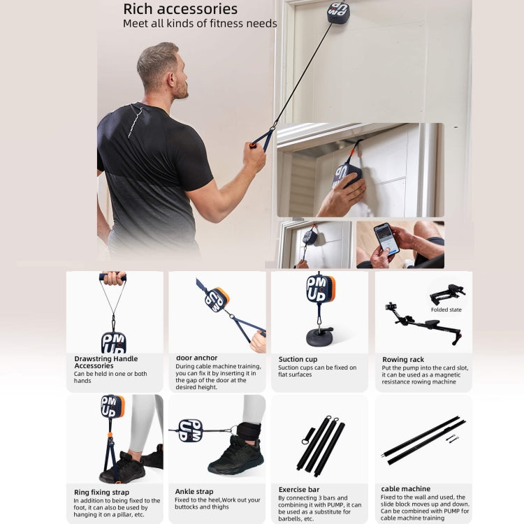 Unitree bơm tập gym tại nhà di động máy cáp điều chỉnh lực 4.4-44lbs, bơm (xanh đậm), bơm (xanh cam), bơm (trắng), bơm (hồng)