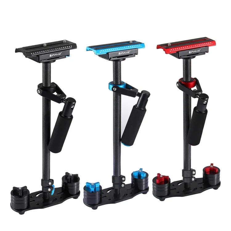Bộ ổn định cầm tay bằng sợi carbon PULUZ 38.5-61cm cho DSLR & DV Video kỹ thuật số & máy ảnh, Tải trọng: 0.5-3kg, P60T Xanh, P60T Đỏ