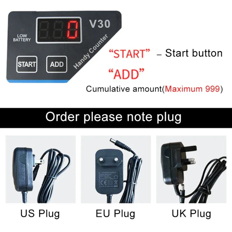 Máy đếm tiền giấy đa năng mini V30, phích cắm Anh, phích cắm Anh