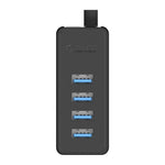 ORICO W5P-U3-30 Bộ chia USB 3.0 để bàn 4 cổng với cáp Micro USB 30cm nguồn điện, W5P-U3-30 Màu đen