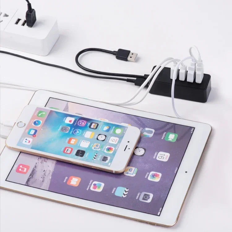 ORICO W5P-U3-30 Bộ chia USB 3.0 để bàn 4 cổng với cáp Micro USB 30cm nguồn điện, W5P-U3-30 Màu đen