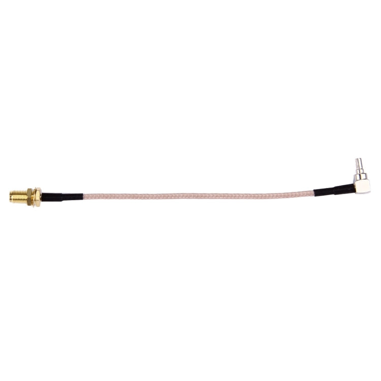 Cáp CRC9 đực dài 15cm sang SMA cái, đầu CRC9 góc 90° sang SMA (bện)