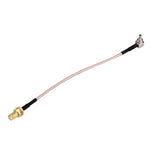 Cáp CRC9 đực dài 15cm sang SMA cái, đầu CRC9 góc 90° sang SMA (bện)