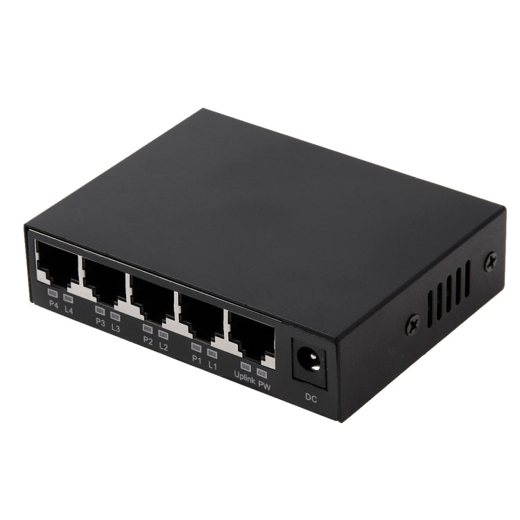 Bộ chuyển mạch POE 5 cổng 10/100Mbps IEEE802.3af Power Over Ethernet cho camera IP, điện thoại VoIP, thiết bị AP, 5 cổng màu đen
