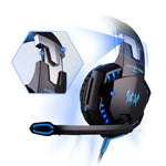 Tai nghe chụp tai chơi game KOTION EACH G2000 với mic, âm thanh nổi bass LED cho PC Gamer, chiều dài cáp: khoảng 2.2m (Trắng + Đỏ), G2000