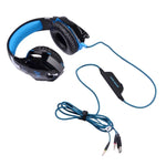 Tai nghe chụp tai chơi game KOTION EACH G2000 với mic, âm thanh nổi bass LED cho PC Gamer, chiều dài cáp: khoảng 2.2m (Trắng + Đỏ), G2000