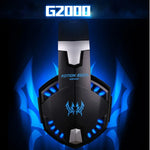 Tai nghe chụp tai chơi game KOTION EACH G2000 với mic, âm thanh nổi bass LED cho PC Gamer, chiều dài cáp: khoảng 2.2m (Trắng + Đỏ), G2000