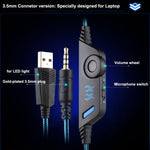 Tai nghe chụp tai chơi game KOTION EACH G9000 3.5mm với mic và đèn LED cho Laptop / Máy tính bảng / Điện thoại di động, chiều dài cáp: khoảng 2.2m, G9000