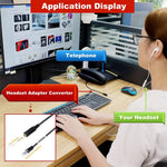 Cáp chuyển đổi jack 3.5mm sang RJ9 tai nghe PC / điện thoại sang điện thoại văn phòng, chiều dài 32cm