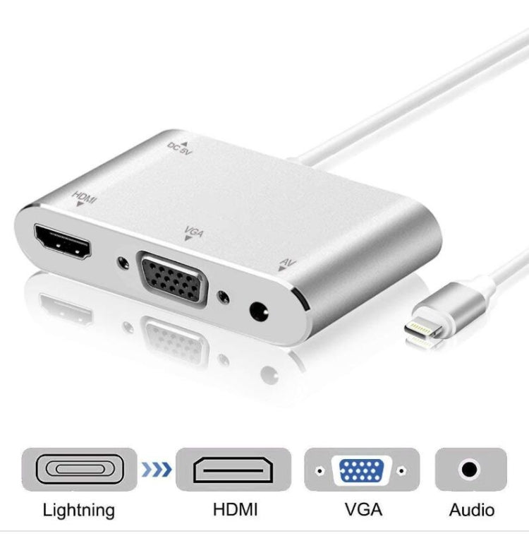 Bộ chuyển đổi 3 trong 1 8 Pin sang HDMI / VGA / Audio