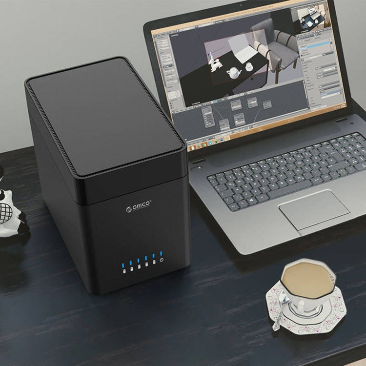 Vỏ ổ cứng USB 3.0 loại từ tính ORICO DS500U3 3.5 inch 5 khoang có đèn LED xanh, USB 3.0