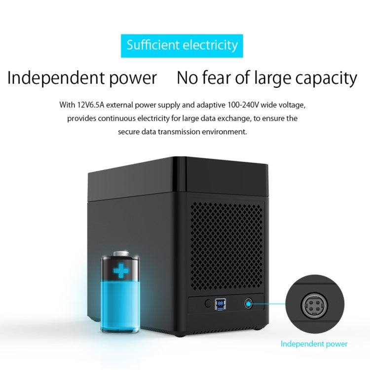 Vỏ ổ cứng USB 3.0 loại từ tính ORICO DS500U3 3.5 inch 5 khoang có đèn LED xanh, USB 3.0