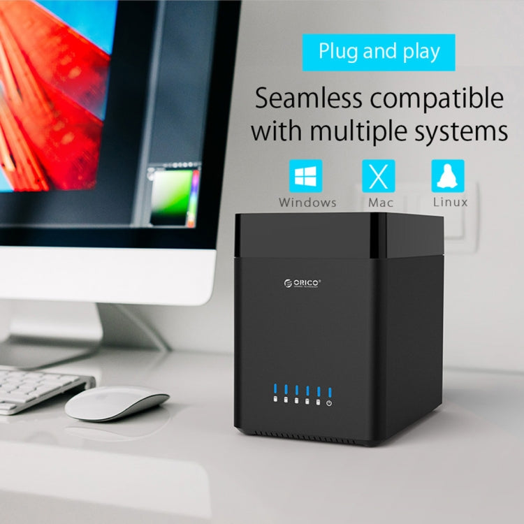 Vỏ ổ cứng USB 3.0 loại từ tính ORICO DS500U3 3.5 inch 5 khoang có đèn LED xanh, USB 3.0