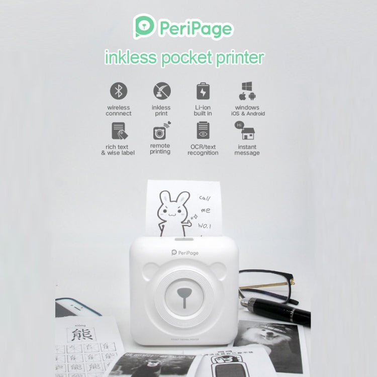 Máy in nhiệt Bluetooth bỏ túi không mực Peripage A6, màu hồng A6, xanh A6, trắng A6