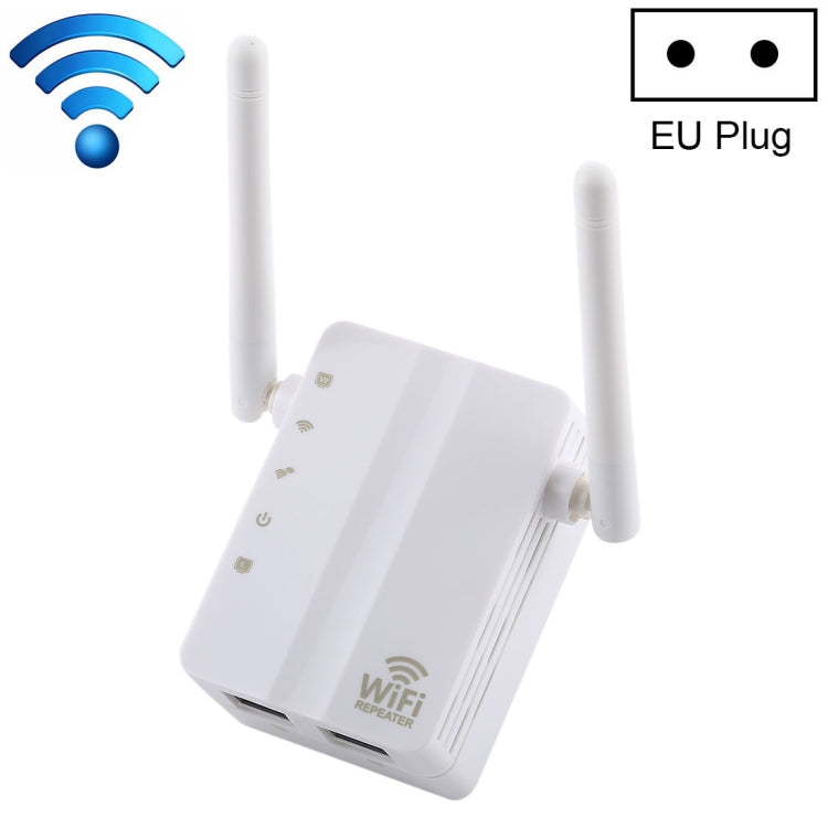 Bộ mở rộng sóng WiFi không dây 300Mbps Wireless-N, bộ khuếch đại tín hiệu bộ định tuyến mạng với 2 ăng-ten ngoài, phích cắm EU, 2 ăng-ten ngoài (Trắng), 2 ăng-ten ngoài (Đen)