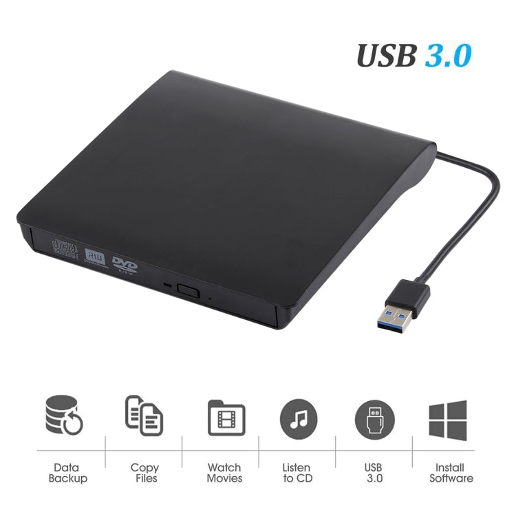 Ổ đĩa DVD-Rw/DVD/CD ghi lại di động USB 3.0 bật lên, kết cấu chải, thiết bị ODD & HDD bên ngoài, DVD kết cấu chải (B)