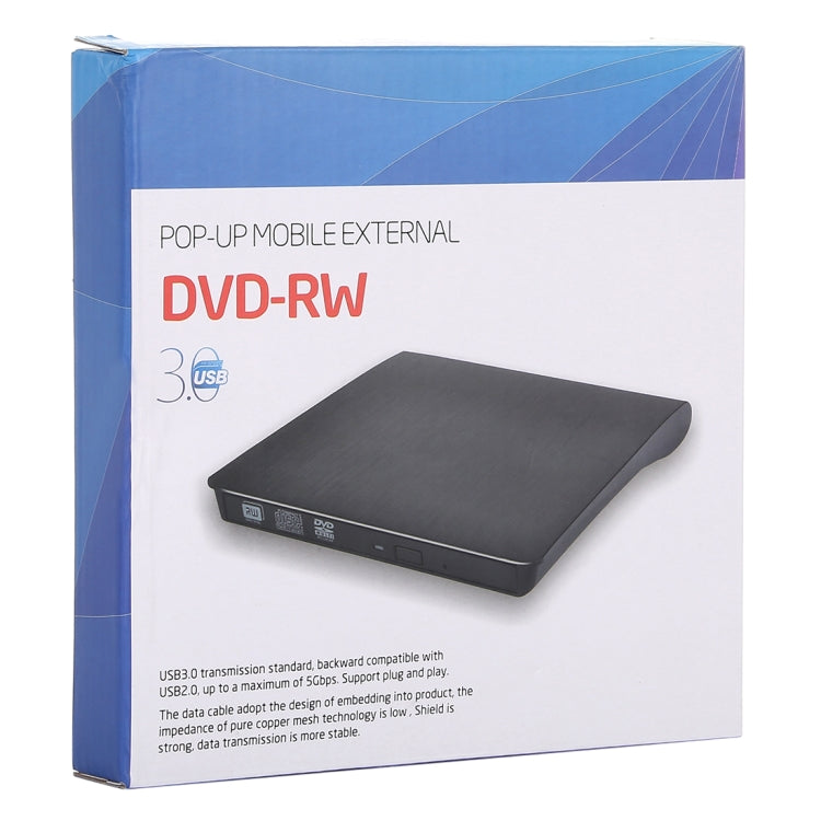 Ổ đĩa DVD-Rw/DVD/CD ghi lại di động USB 3.0 bật lên, kết cấu chải, thiết bị ODD & HDD bên ngoài, DVD kết cấu chải (B)