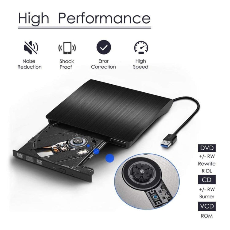 Ổ đĩa DVD-Rw/DVD/CD ghi lại di động USB 3.0 bật lên, kết cấu chải, thiết bị ODD & HDD bên ngoài, DVD kết cấu chải (B)
