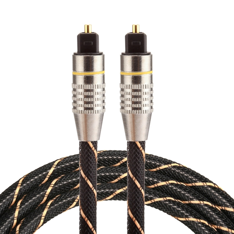 Cáp âm thanh quang kỹ thuật số Toslink đực sang đực, đầu kim loại mạ vàng, đường kính ngoài 6.0mm, dài 1m, dây lưới dệt
