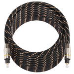 Cáp âm thanh quang kỹ thuật số Toslink đực sang đực, đầu kim loại mạ vàng, đường kính ngoài 6.0mm, dài 15m, dây lưới dệt
