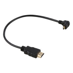 Cáp chuyển đổi HDMI 4K đực sang Micro HDMI đực góc ngược, đầu mạ vàng, dài 30cm