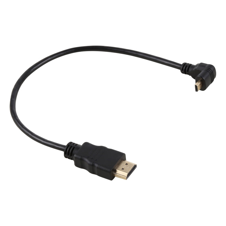 Cáp chuyển đổi HDMI 4K đực sang Micro HDMI đực góc ngược, đầu mạ vàng, dài 30cm