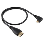 Cáp chuyển đổi HDMI 4K đực sang Micro HDMI đực góc phải, đầu mạ vàng, dài 50cm