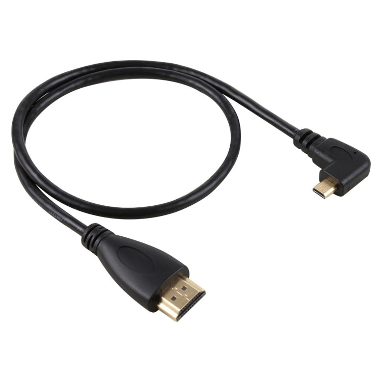 Cáp chuyển đổi HDMI 4K đực sang Micro HDMI đực góc phải, đầu mạ vàng, dài 50cm