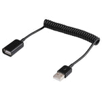 Cáp cuộn lò xo USB-A đực sang USB-A cái 1m, AM sang AF, Chiều dài: 1.0m