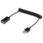 Cáp cuộn lò xo USB-A đực sang USB-A cái 1m, AM sang AF, Chiều dài: 1.0m