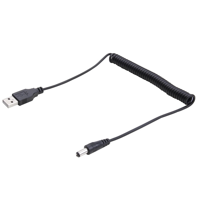 Dây cáp nguồn USB sang DC 5.5mm dạng lò xo dài 1.5m, AM sang DC 5.5mm, dài 1.5m