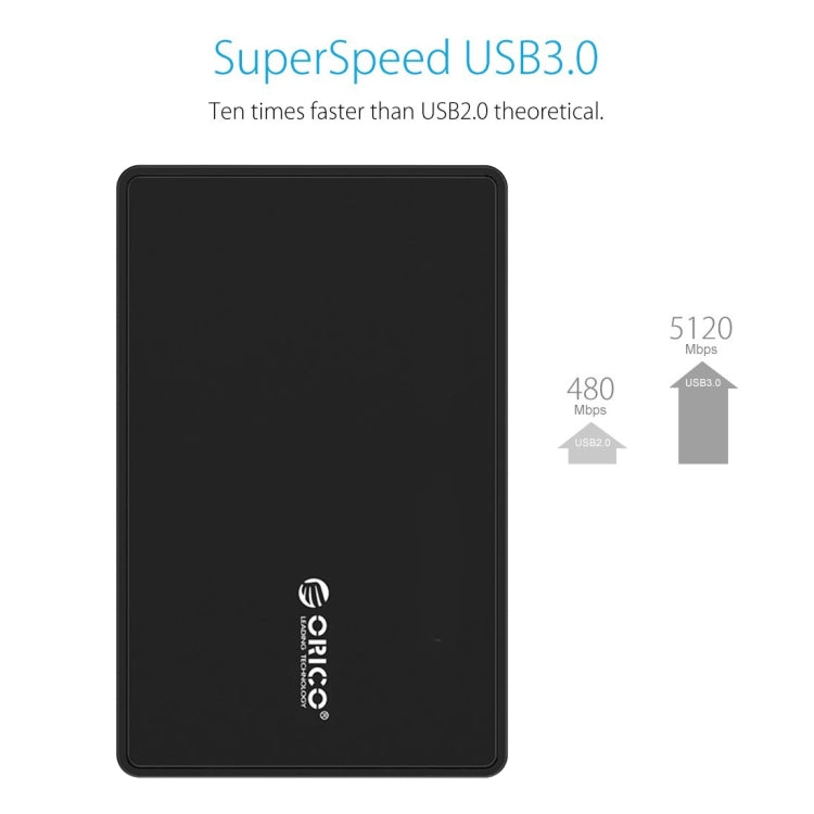 Hộp ổ cứng ngoài USB3.0 ORICO 2588US3 cho ổ cứng SATA 2.5 inch HDD / SSD dày 9.5mm laptop PC