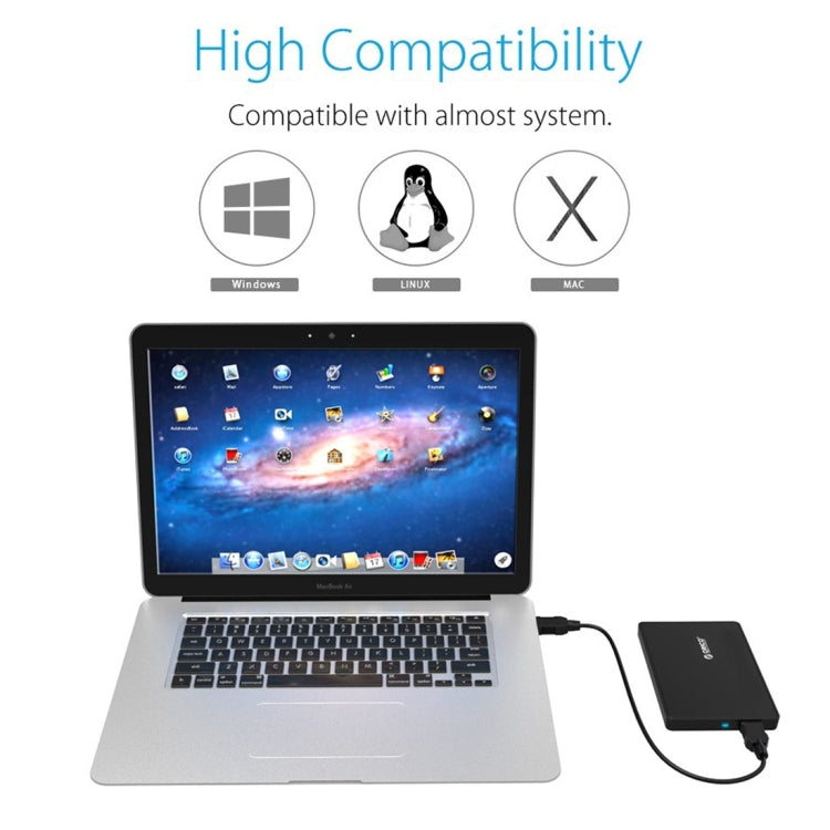 Hộp ổ cứng ngoài USB3.0 ORICO 2588US3 cho ổ cứng SATA 2.5 inch HDD / SSD dày 9.5mm laptop PC
