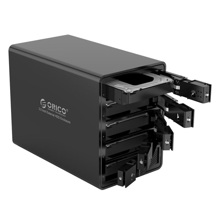 Hộp đựng ổ cứng ORICO 9558U3 5 khay USB 3.0 Type-B nhôm 3.5 inch SSD / SATA cho Laptop Máy tính để bàn PC, SSD / SATA (Đen), SSD / SATA (Bạc)