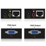 Bộ mở rộng VGA & âm thanh 1920x1440 HD 100m cáp mạng Cat5e / 6-568B, Bộ phát nhận tín hiệu, Khoảng cách truyền: 100m
