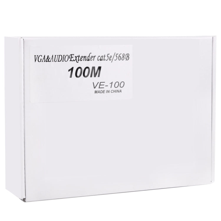Bộ mở rộng VGA & âm thanh 1920x1440 HD 100m cáp mạng Cat5e / 6-568B, Bộ phát nhận tín hiệu, Khoảng cách truyền: 100m