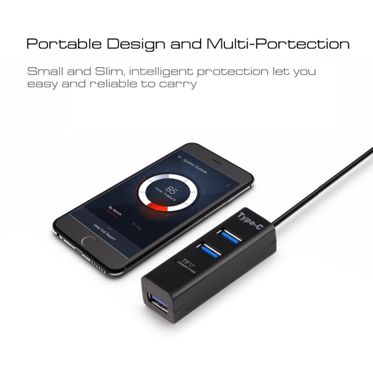 Bộ chia USB 3.1 USB-C / Type-C sang USB 2.0 COMBO 3 cổng + Đầu đọc thẻ TF, 3 cổng USB + thẻ TF