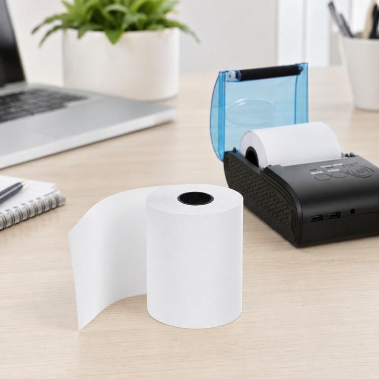10 tờ giấy nhiệt 58mm 57mmx30mm độ dày 0.03mm-0.08mm, giấy nhiệt 0.03mm