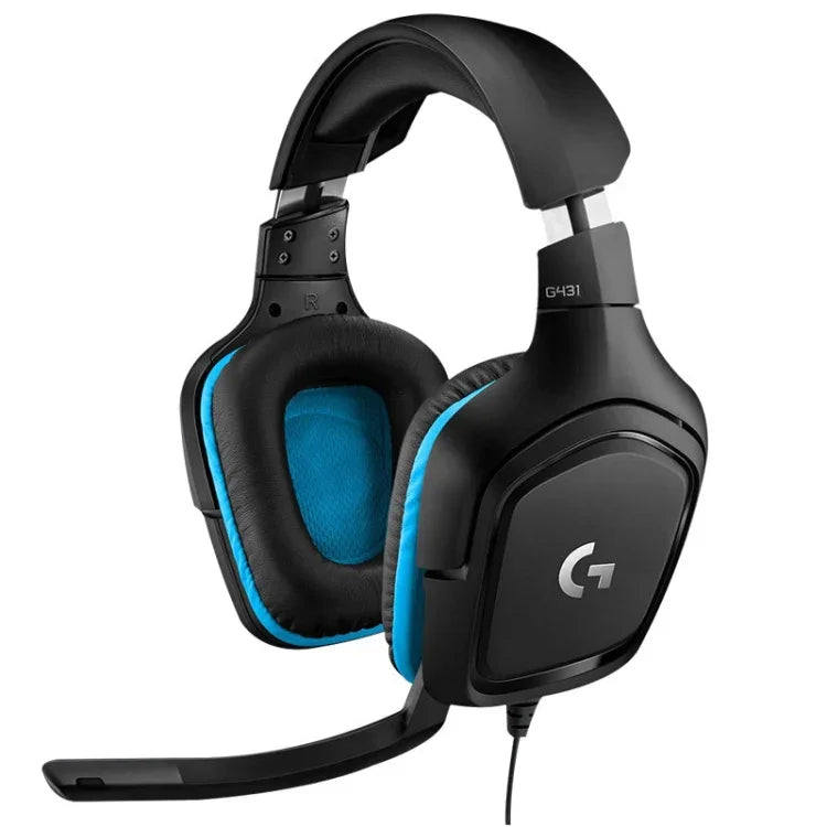 Tai nghe chơi game Logitech G431 với âm thanh vòm Dolby 7.1, âm thanh nổi, gập được, giảm tiếng ồn, dành cho thi đấu, G431