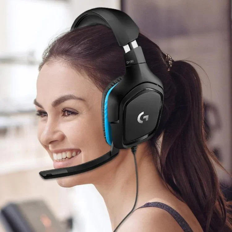 Tai nghe chơi game Logitech G431 với âm thanh vòm Dolby 7.1, âm thanh nổi, gập được, giảm tiếng ồn, dành cho thi đấu, G431